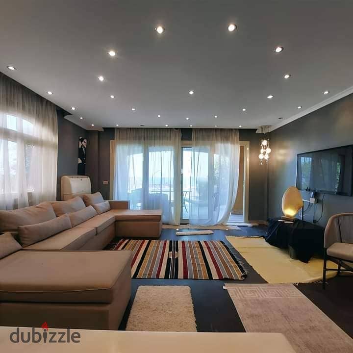 Apartment for sale super luxurious finished for sale in the First Settlement Creek Town Compound next to Family Park Al Rehab in front of Gate 2 AlReh 5