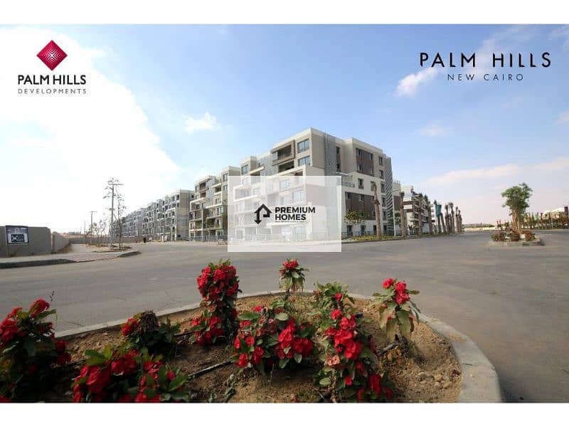 4-room apartment with garden, immediate delivery, landscape view, excellent location in Palm Hills New Cairo Compound. 3