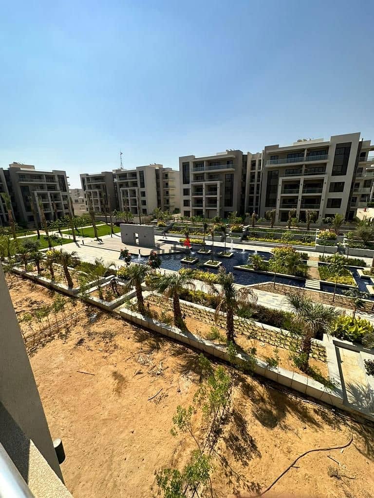 Ready to move furnished apartment for sale 147 m2 with 3 bedrooms in a marvelous design  compound with landscapes in Fifth Settlement 7