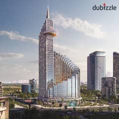 Office for sale 32m fully finished with air conditioners in the Central Business District (CBD) in front of the iconic tower, with installments over 6