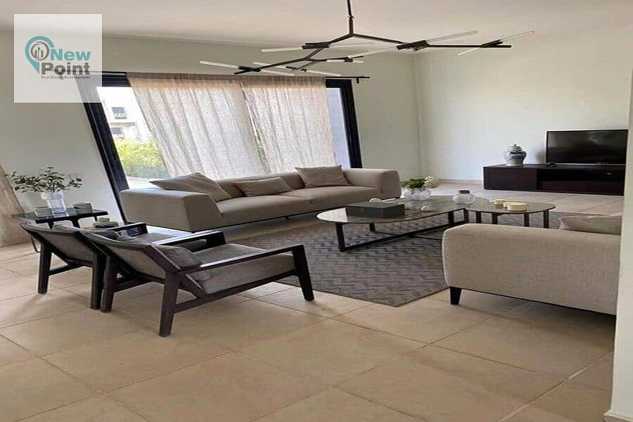 In the First Settlement and directly in front of Al-Rehab, a fully finished apartment for sale in Hassan Allam’s Swan Lake 1