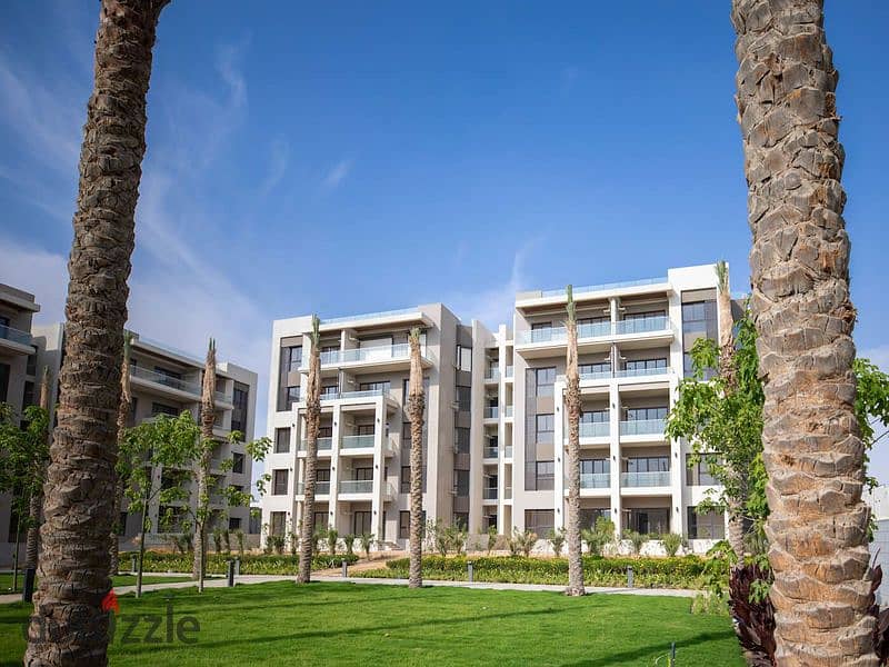 Fully finished apartment for sale 121m2 with 2 bedrooms in a compound with green spaces and perfect landscaping in the heart of the 5th settlement 3