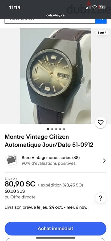 Montre Vintage Citizen Automatique Jour/Date 51-0912 , 21 jewels 3