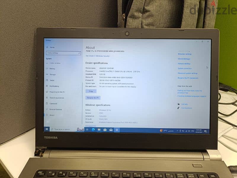 لاب توب توشيبا حالة ممتازة استعمال شخصب 9
