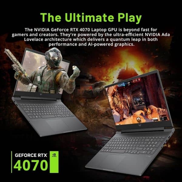 HpVictus 16.1" Ryzen 7-8845HS NVIDIA RTX 4070 وصل اقوي لاب جرافيك لقطة 3