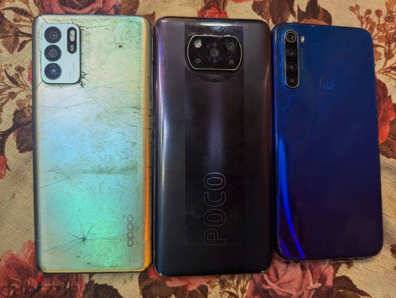 ٣ موبايلات Poco X3 Pro - Oppo Reno 6 Z 5g - Redmi note 8 1