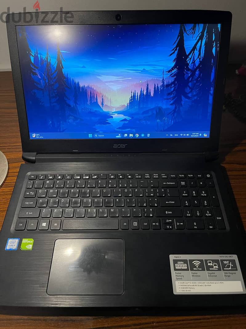 acer aspire 3 A315 Intel cor i5 8th Nvidia mx 130 2gb  8 GB  Ram DDR4 1