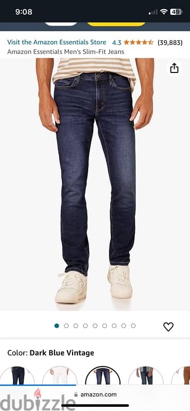 amazon essentials slimfit jeans 3