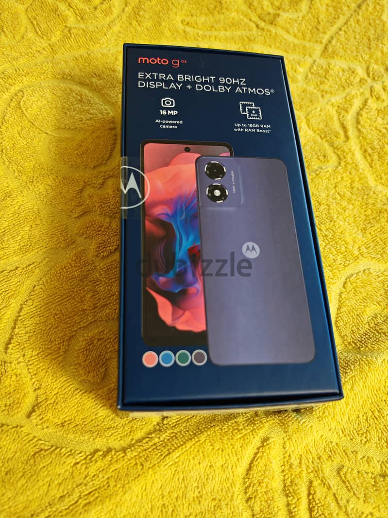 للبيع تليفون جديد متبرشم لم يستخدم رام 8 ذاكره 128 moto g04 sealed 7