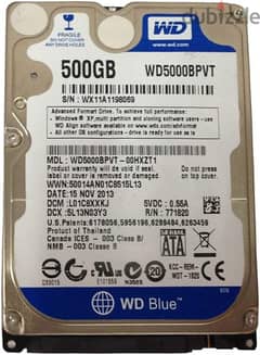 SATA HDD WD Blue 500GB (16M Cache)