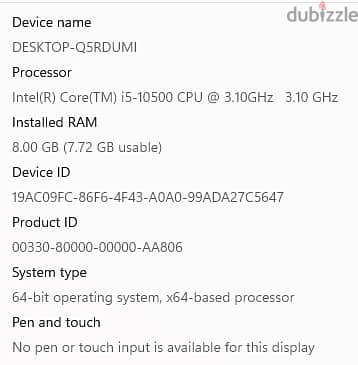 جهاز dell  الجيل العاشر core i5 -10500 CPU 1