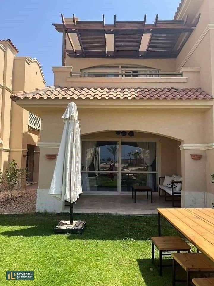 For sale, a chalet in a garden, immediate receipt, first row on the sea, in the heart of Ain Sokhna, in La Vista Garden Village, in installments over 8