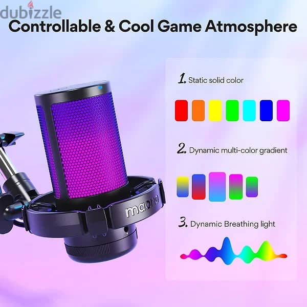 Moano DGM20S Gamerwave Condenser USB Gaming RGB Microphone 6