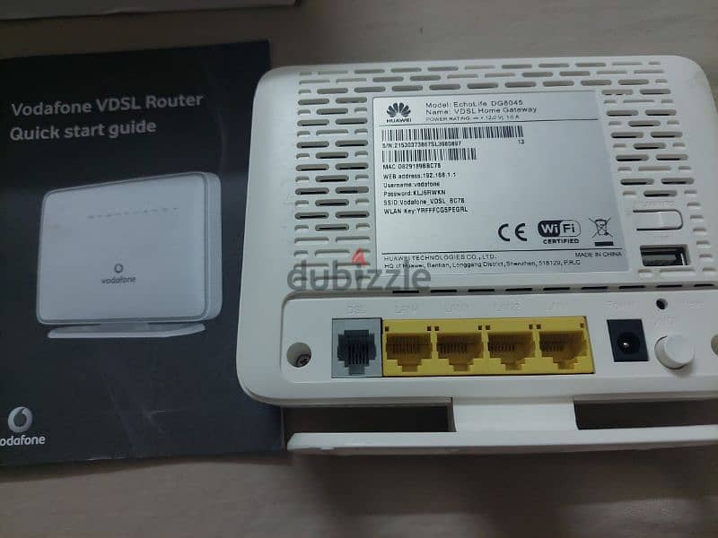 راوتر انترنت ارضى فودافون للسرعات العالية موديل DG 8045 VDSL 1