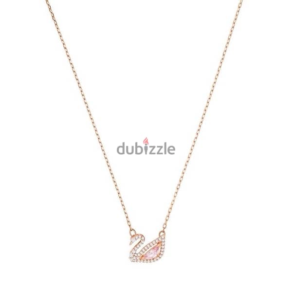 Swarovski Swan Necklace - Rose Gold 1