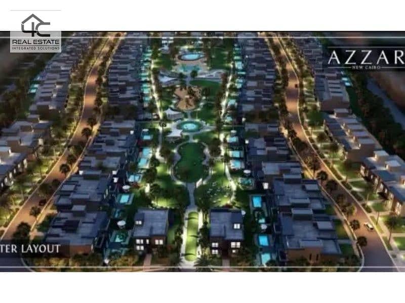 Own a 225 sqm townhouse Middle at the best price in the market on the largest Pocket Landscape in Azzar Fifth Settlement Compound 7