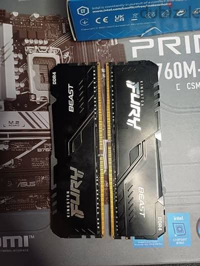 باندل بوردة ورامات ASUS PRIME B760M-A/ RAM FURY RGB 2×8 3200