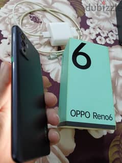 موبايل oppo Reno 6بحاله ممتازه بالكرتون والشاحن الأصلي