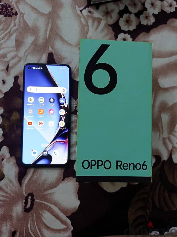 موبايل oppo Reno 6بحاله ممتازه بالكرتون والشاحن الأصلي 1