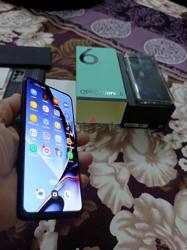 موبايل oppo Reno 6بحاله ممتازه بالكرتون والشاحن الأصلي 3