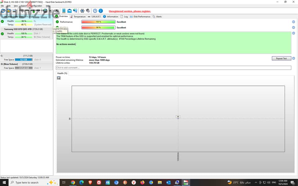 ssd 4tb samsung h 100% 3