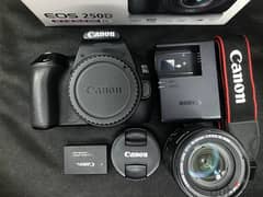 camera canon 250d use for 2 months , used like new