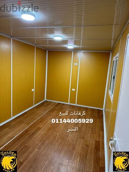 كرفان ٣*١٢ غرفتين وحمام واوفيس بانل سقف وحوائط 01144005929 3