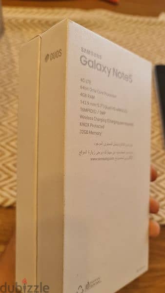 Samsung galaxy note 5 duos سامسونج نوت ٥ خطين بحالة الزيرو بالعلبة 9