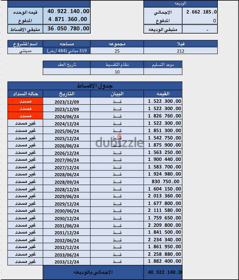 بمدينتى امتلك اميز فيلاتين نموذج C3 جنب بعض مجموعة 25  اقساط 1