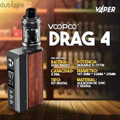 دراج 4 فوبو الاصدار الاخير كيت كامله DRAG 4 VOOPOO VAPE