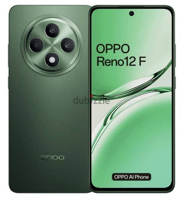 oppo reno 12f 4G 256GB 8GB RAM  جديد متبرشم اللون الأخضر 1