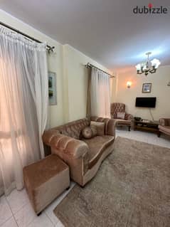 Furnished apartment for rent, 90 meters, first phase, view garden