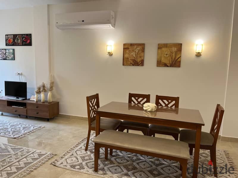 studio 95m with garden fully furnished for rent al marassem compound 1