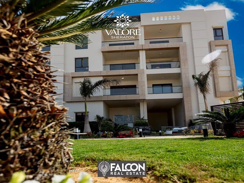 2-BR hotel apartment in front of the airport gate in Sheraton, close receipt, fully finished, in Aljar - Valore compound, next to Almaza City Center 4