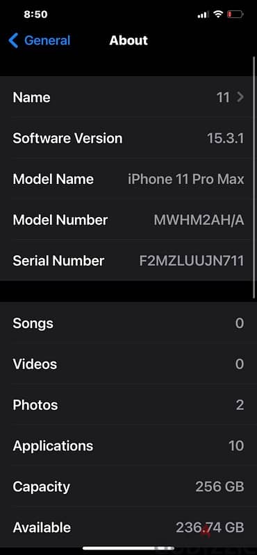 IPhone 11 Pro Max 256G 0