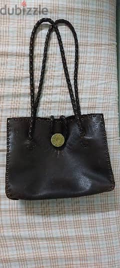 sami amin brown leather bag