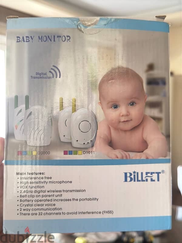 OUNA Baby Monitor,Portable 2.4GHz Wireless Digital Audio 1