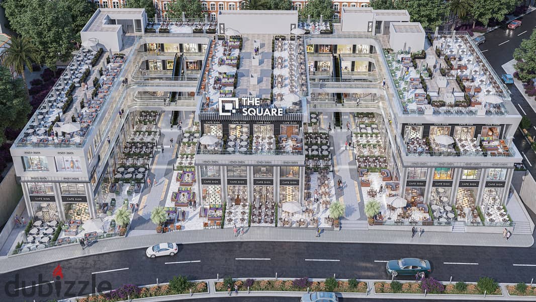 400,000 downpayment for a store for sale in Shorouk, in the largest commercial mall on Al-Hurriya Axis, next to Carrefour and Suez Road, installments 10