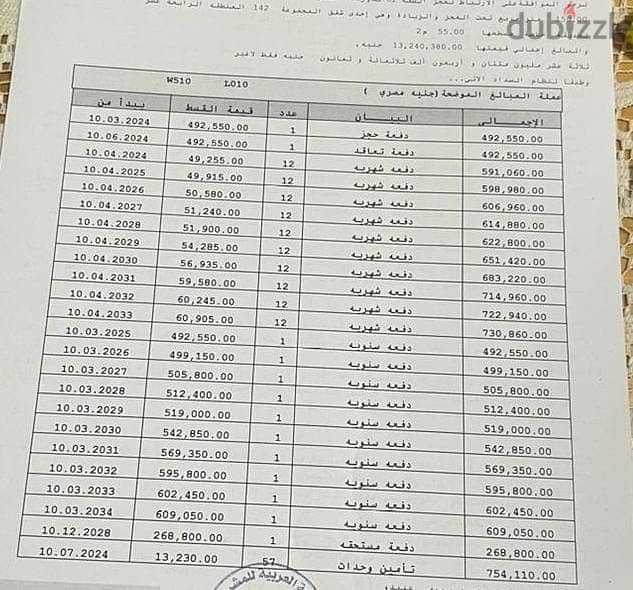 للبيع شقة 150 متر ارضى بجاردن مساحه 55 متر بمدينتى B14 علي 10 سنوات 1