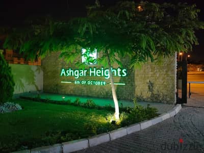 Apartment for sale in Ashgar Heights, Garden, in installments, with a view of green spaces and trees, area 105 m, semi-finished | October - October Ga