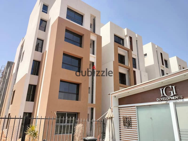 Apartment for sale in Ashgar Heights, Garden, in installments, with a view of green spaces and trees, area 105 m, semi-finished | October - October Ga 6