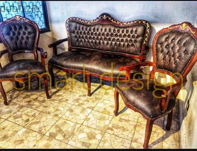 sofa set -  طقم استقبال كلاسيك راقي خشب زان