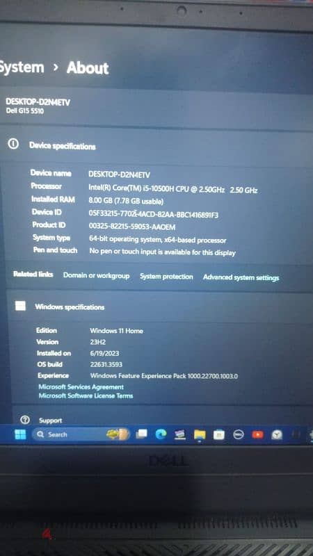 laptop gaming Dell G15 5510 3