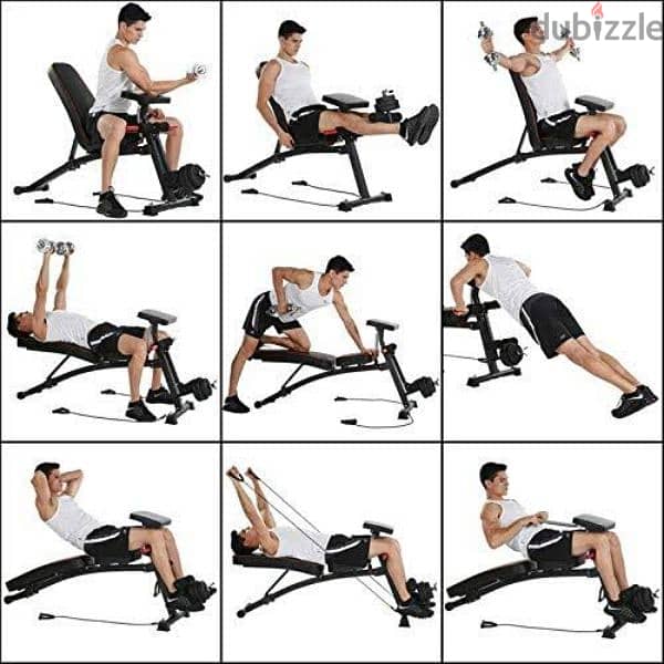 Ufit Multifunction Sit Up Bench with Dumbbells Set 5