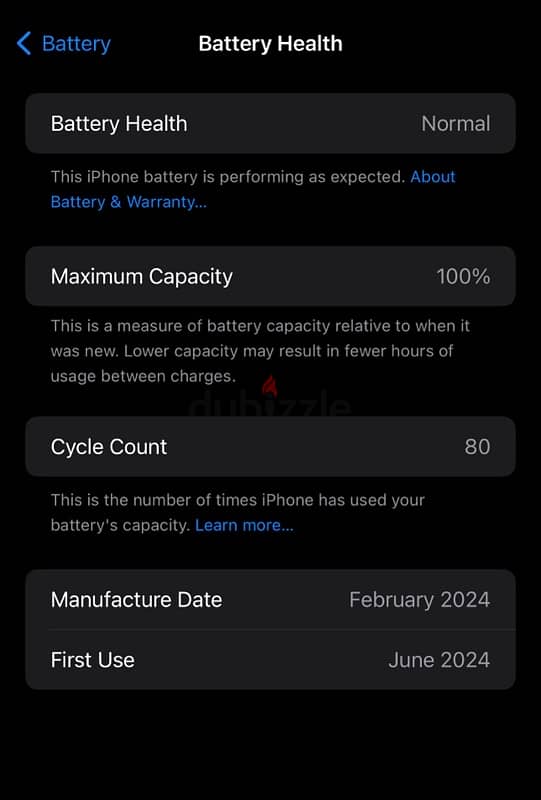 كسر زيرو بطارية100%I phone 15 pro max Nuture Titanium 4