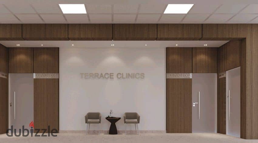 Fully finished clinic for sale in Terrace Sheikh Zayed Compound next to Arkan Mall 2