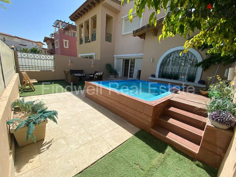 Townhouse classic for sale  with pool Fully finished  Hyde Park New Cairo Compound 0