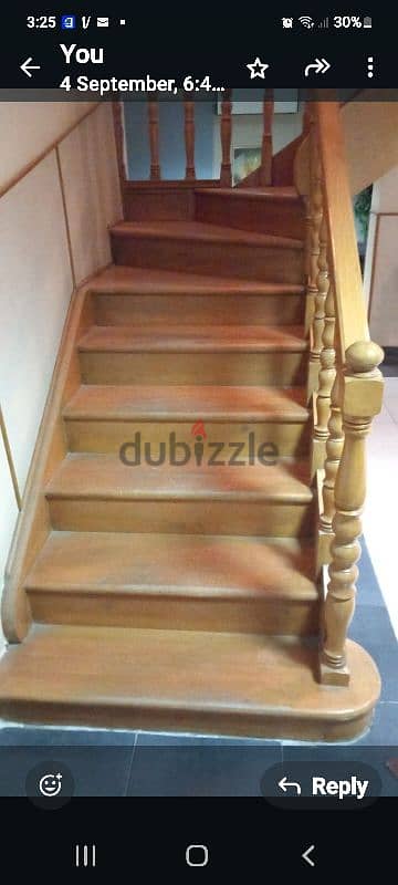 fine wood staircase for dublex with handrail safe for kids withstorage