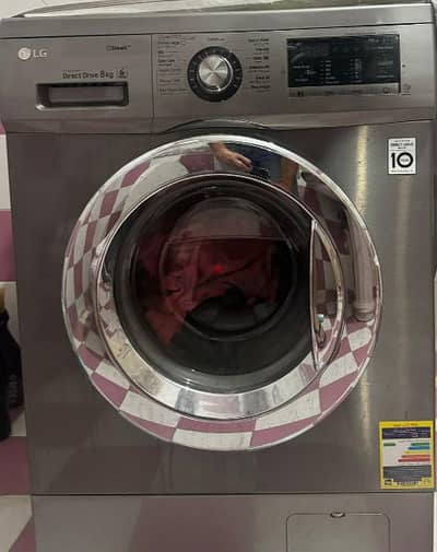 غسالة ال جي ٨كيلو LG Front Load Washing Machine 8KG With DD Motor