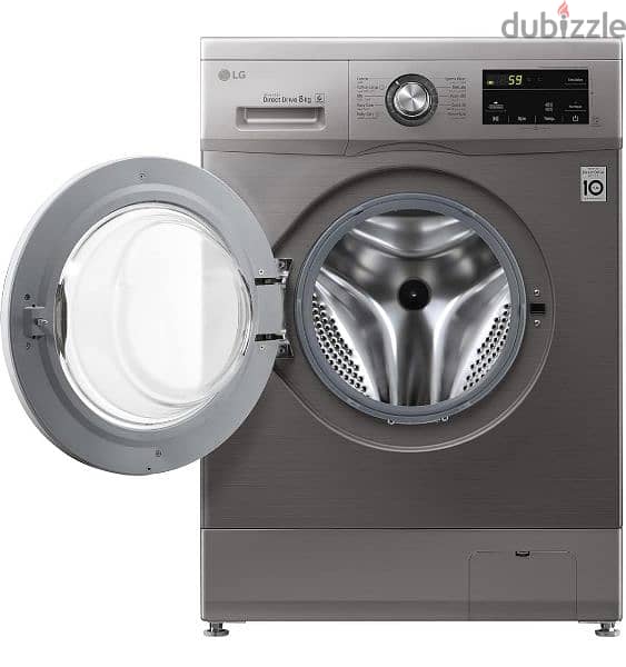 غسالة ال جي ٨كيلو LG Front Load Washing Machine 8KG With DD Motor 4